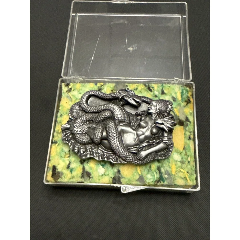 Vintage 1992 Bergamot Brass Works Chinese Dragon Belt Buckle USA